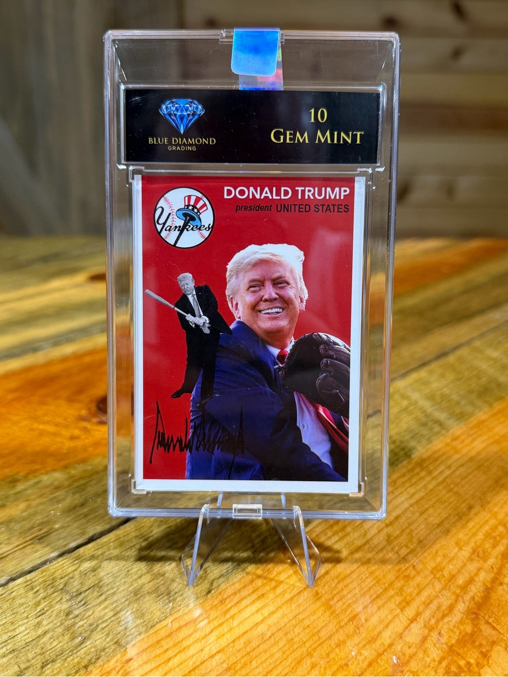 Donal Trump New York Yankees Custom Trading Card Slab